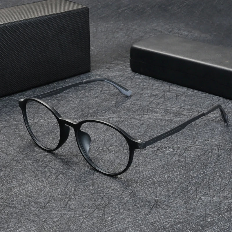 Okulary z okrągłą oprawką i filtrem światła niebieskiego